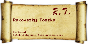 Rakovszky Toszka névjegykártya